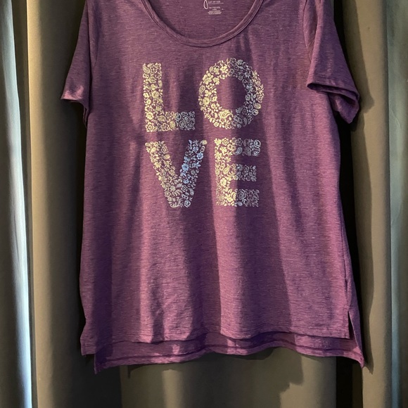 New Just My Size Purple Love Tunic Top size 1X 16W - Picture 3 of 4